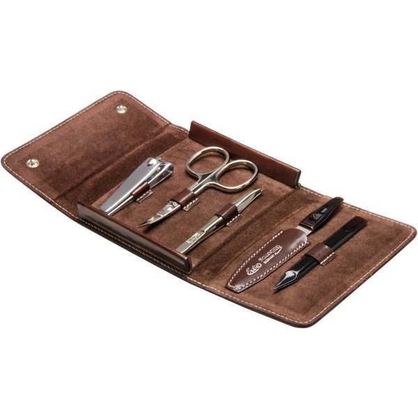ERBE Maniküre-Etui Houston, 5 tlg., Hochwertiges Etui mit eleganten Kontrastnähten