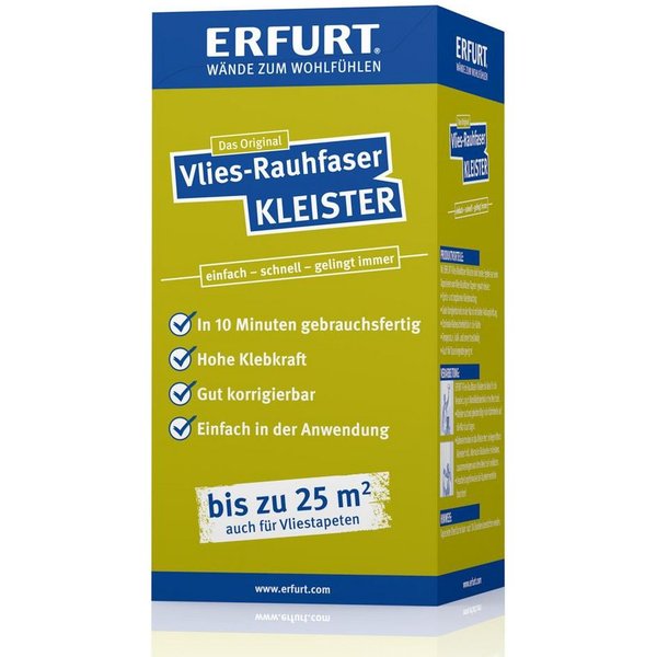 ERFURT Kleister Vlies-Rauhfaser, 200g, Tapetenkleister für bis zu 25 m² (ca. 3 Rollen) Vliestapete