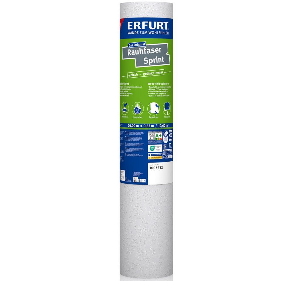 ERFURT Papiertapete Rauhfaser SPRINT, 20 m x 0,53 m - 6 Rollen – Bild 3 von 4