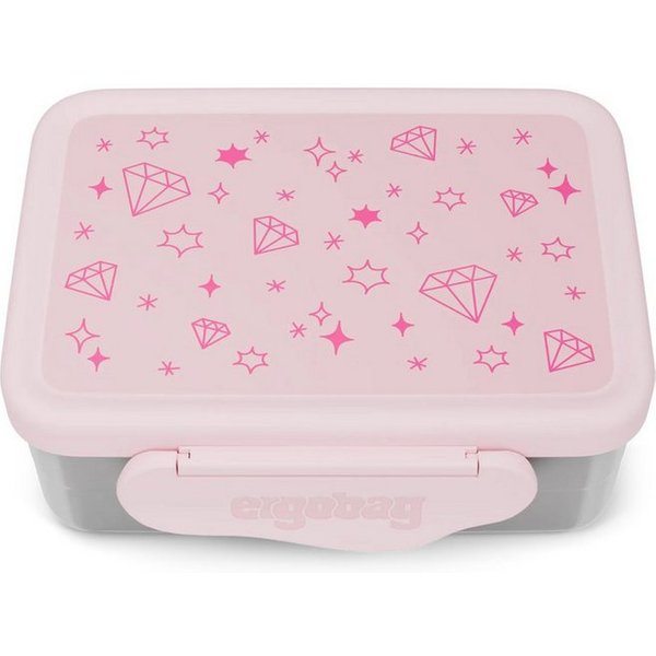 ergobag Lunchbox Edelstahl Brotdose, Edelstahl, (Edelstahl Brotdose, 3-tlg., 1x Brotdose, 1x Trennfach), spülmaschinengeeignet bis 45 Grad, Handwäsche empfohlen