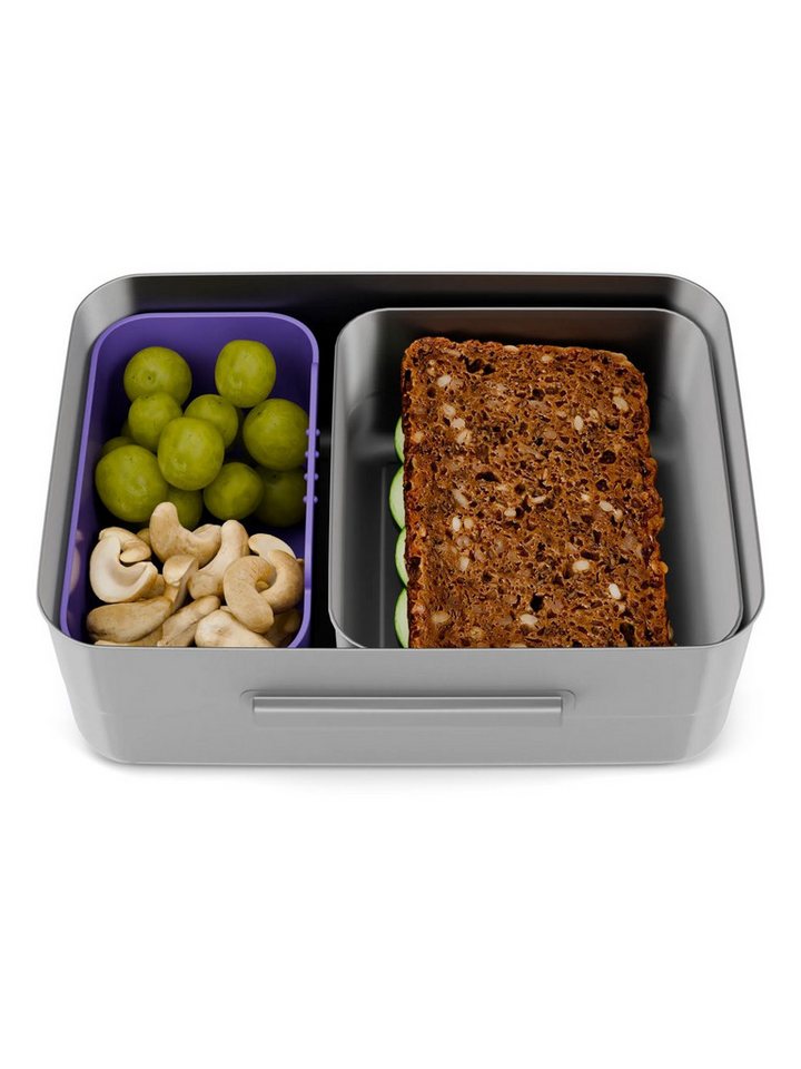 ergobag Lunchbox Edelstahl Brotdose, Edelstahl, (Edelstahl Brotdose, 3-tlg., 1x Brotdose, 1x Trennfach), spülmaschinengeeignet bis 45 Grad, Handwäsche empfohlen – Bild 4 von 4