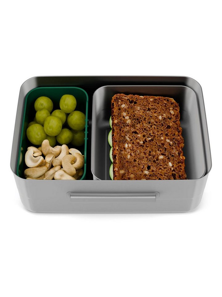 ergobag Lunchbox Edelstahl Brotdose, Edelstahl, (Edelstahl Brotdose, 3-tlg., 1x Brotdose, 1x Trennfach), spülmaschinengeeignet bis 45 Grad, Handwäsche empfohlen – Bild 4 von 4