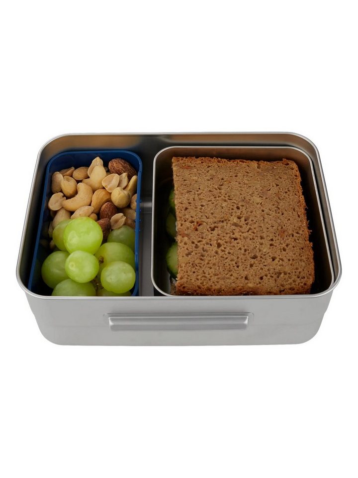 ergobag Lunchbox Edelstahl Brotdose, Edelstahl, (Edelstahl Brotdose, 3-tlg., 1x Brotdose, 1x Trennfach), spülmaschinengeeignet bis 45 Grad, Handwäsche empfohlen – Bild 4 von 4