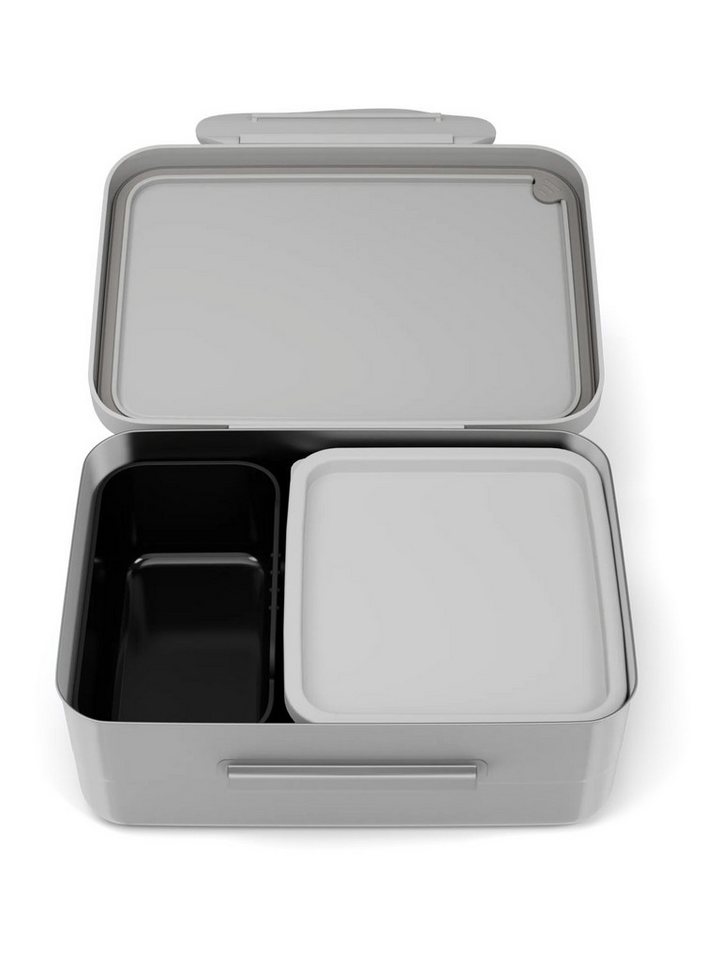ergobag Lunchbox Edelstahl Brotdose, Edelstahl, (Edelstahl Brotdose, 3-tlg., 1x Brotdose, 1x Trennfach), spülmaschinengeeignet bis 45 Grad, Handwäsche empfohlen – Bild 3 von 4