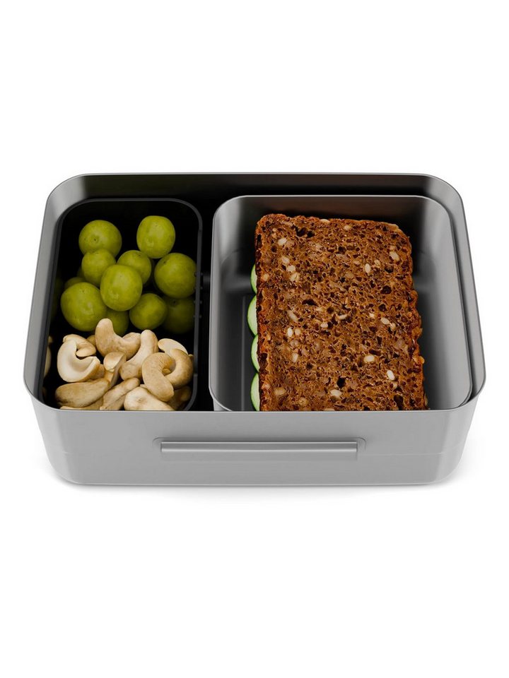 ergobag Lunchbox Edelstahl Brotdose, Edelstahl, (Edelstahl Brotdose, 3-tlg., 1x Brotdose, 1x Trennfach), spülmaschinengeeignet bis 45 Grad, Handwäsche empfohlen – Bild 4 von 4