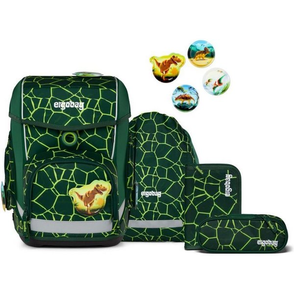 ergobag Schulranzen Cubo (5tlg., inkl. Sportbeutel, Federmäppchen, Schlampermäppchen und Kletties)