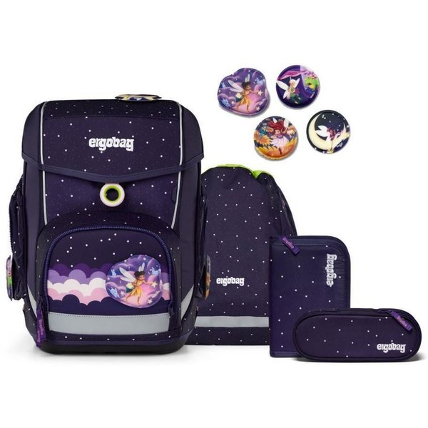 ergobag Schulranzen Cubo (5tlg., inkl. Sportbeutel, Federmäppchen, Schlampermäppchen und Kletties)