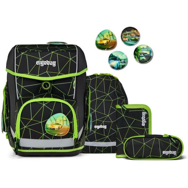 ergobag Schulranzen Cubo (5tlg., inkl. Sportbeutel, Federmäppchen, Schlampermäppchen und Kletties)