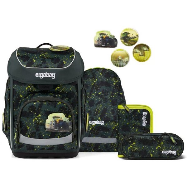 ergobag Schulranzen Cubo (inkl. Etui (befüllt), Schlamperrolle, Sportbeutel und Kletties, 5tlg)