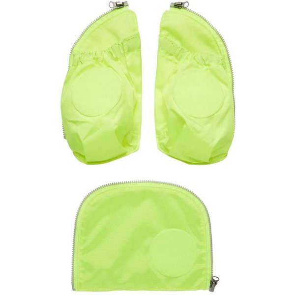 ergobag Schulranzen pack Seitentaschen Zip Set (3-tlg), reflektierend