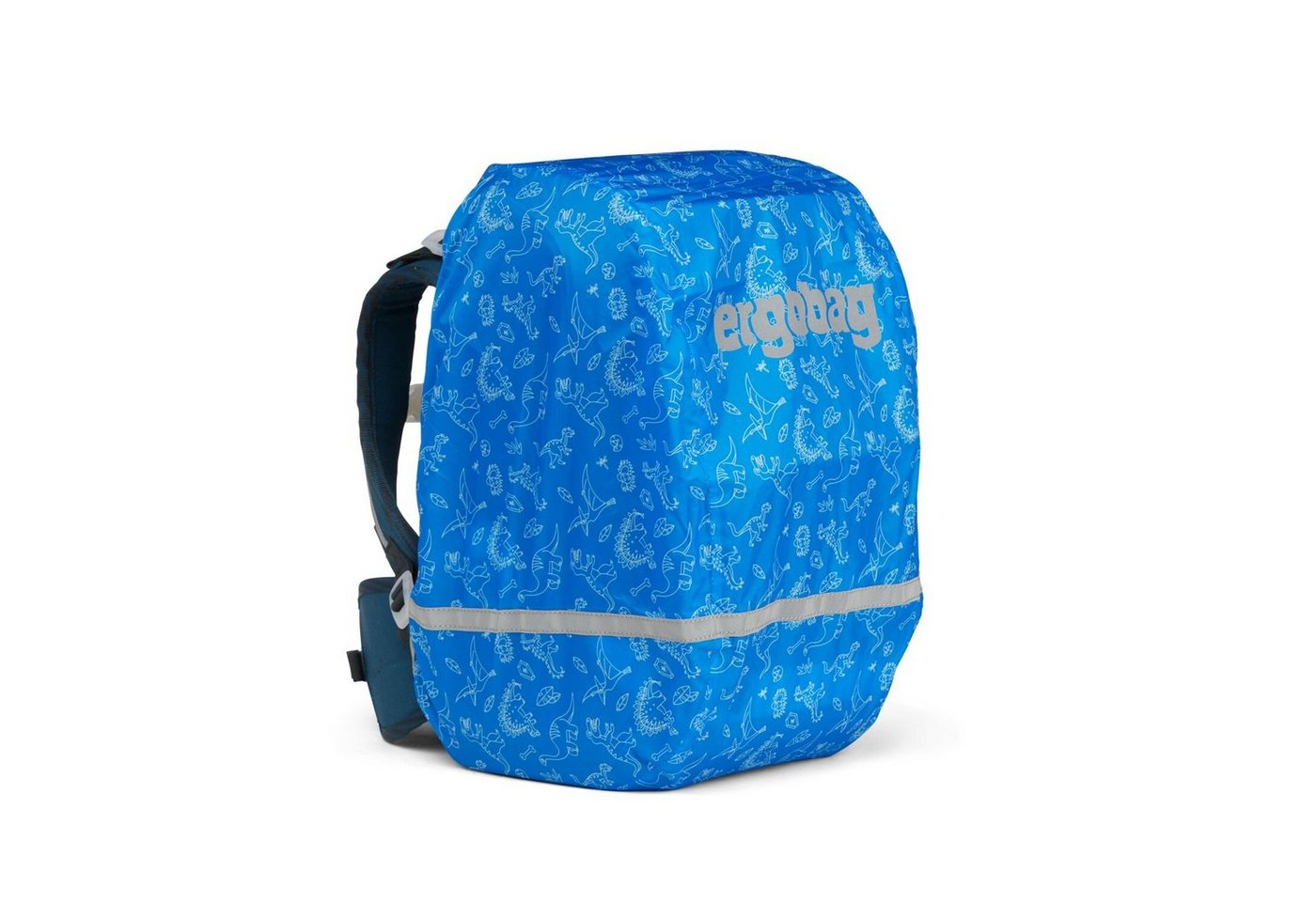 ergobag Schulranzen Regencape Dinos (1 Stück), reflektiert, für alle Ergobag Schulranzen – Bild 2 von 3