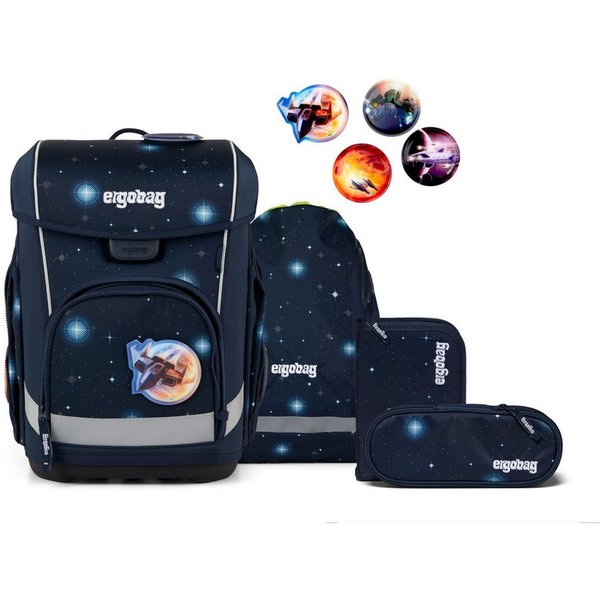 ergobag Schulranzen Schulranzen-Set CUBO LIGHT KoBärnikus 5-teilig, 25/26 (5-teilig), Superleicht, Hugging-Rückensystem, für kleine/schmale Kinder