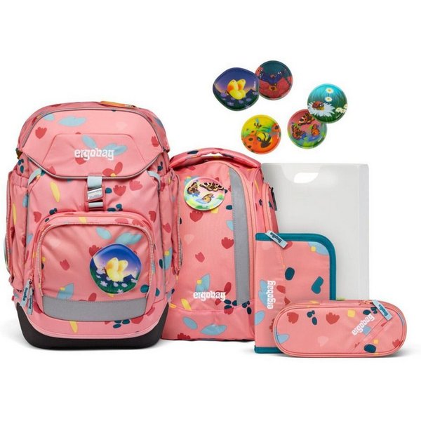 ergobag Schulrucksack Pack (6tlg., inkl. Sportrucksack, Schlamperrolle, Federmäppchen, Heftebox, Kletties)