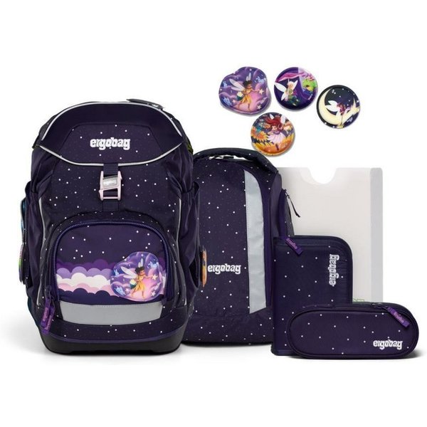 ergobag Schulrucksack Pack (6tlg., Federmäppchen, Sportrucksack, Heftebox, Schlmaperrolle und Kletties)