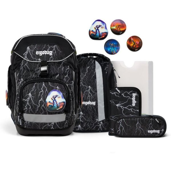 ergobag Schulrucksack Pack (6tlg., Federmäppchen, Sportrucksack, Heftebox, Schlmaperrolle und Kletties)