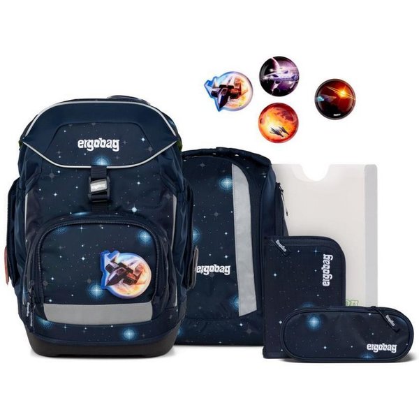 ergobag Schulrucksack Pack (6tlg., Federmäppchen, Sportrucksack, Heftebox, Schlmaperrolle und Kletties)