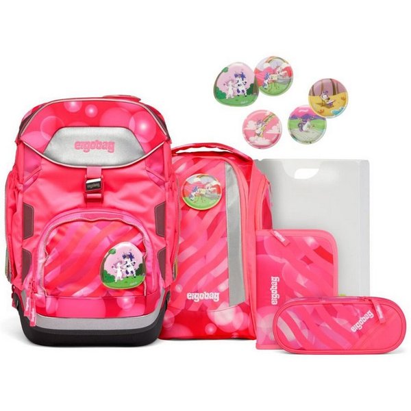 ergobag Schulrucksack Pack (6tlg., inkl. Sportrucksack, Schlamperrolle, Federmäppchen, Heftebox, Kletties)