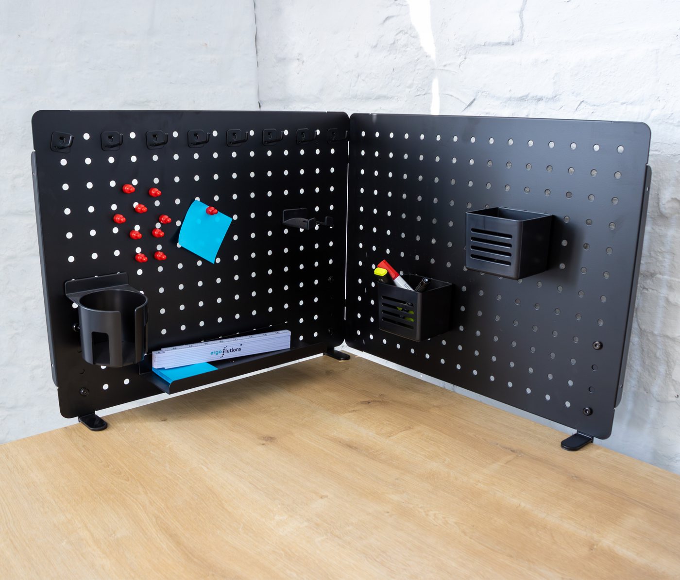 Ergolutions Wandtafel Schreibtisch Organizer Board, (1-tlg), 5 Jahre Garantie / viel Zubehör / Memoboard / Pinnwand / Wandtafel – Bild 3 von 5