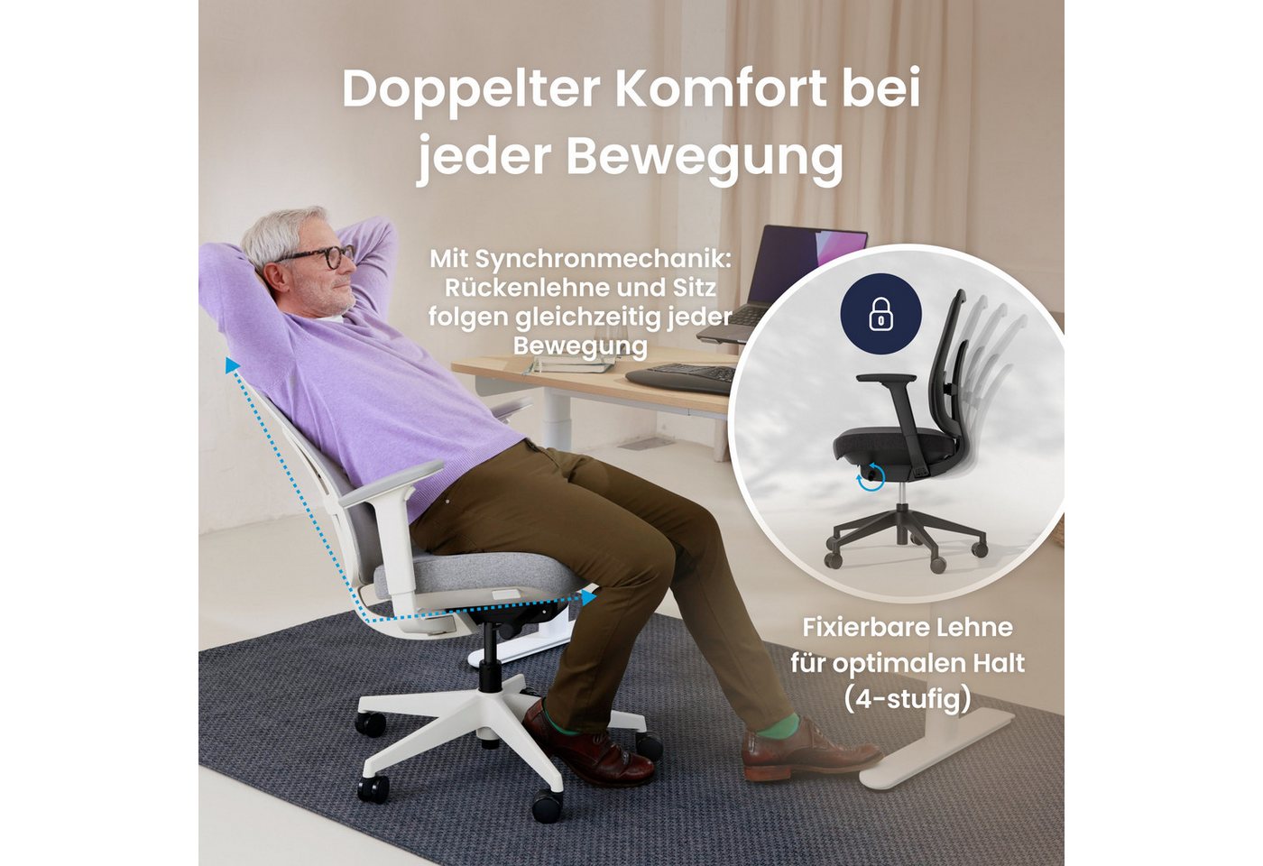 Ergotopia Bürostuhl PureBack ergonomischer Schreibtischstuhl – Bild 5 von 5