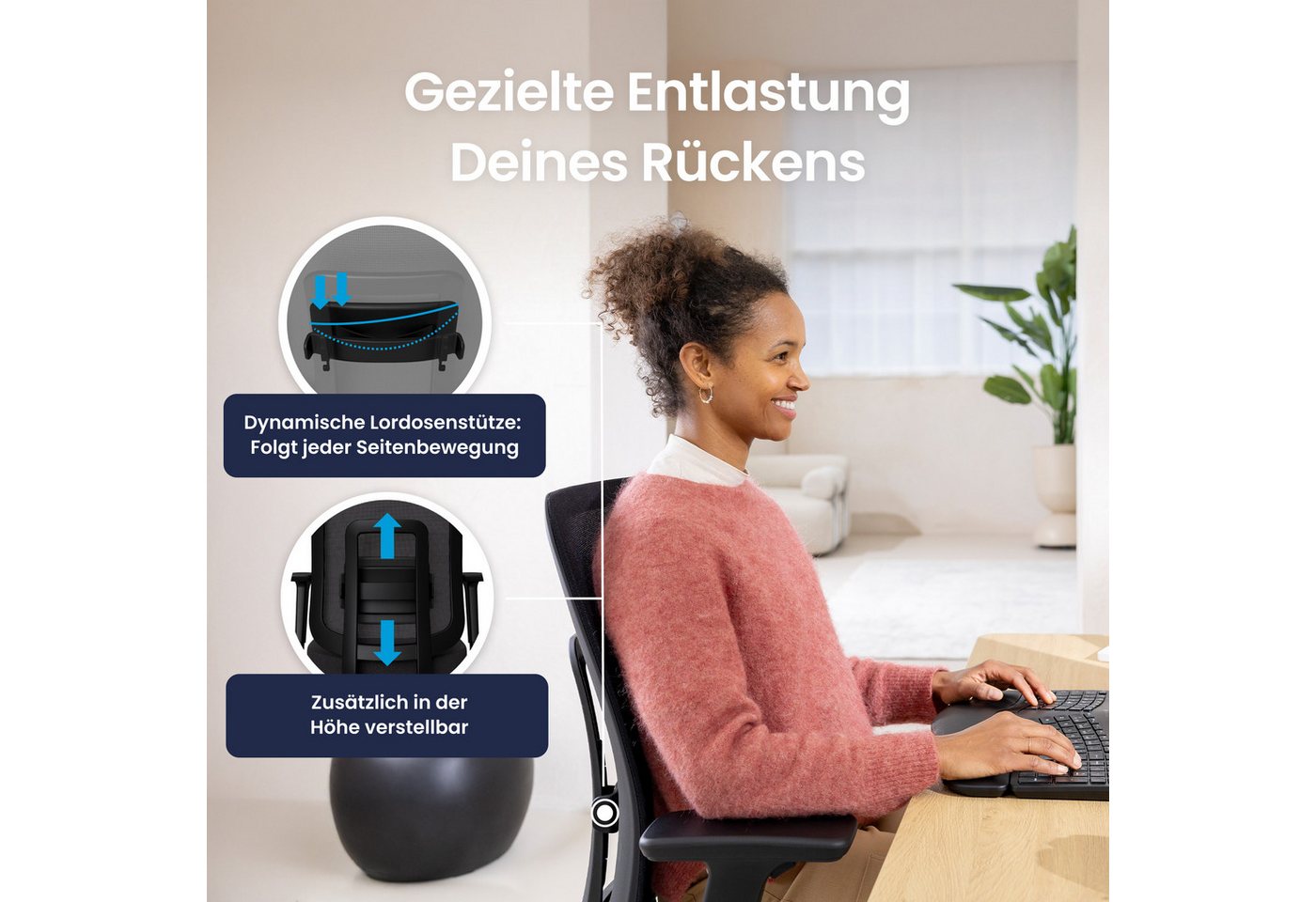 Ergotopia Bürostuhl PureBack ergonomischer Schreibtischstuhl – Bild 5 von 5