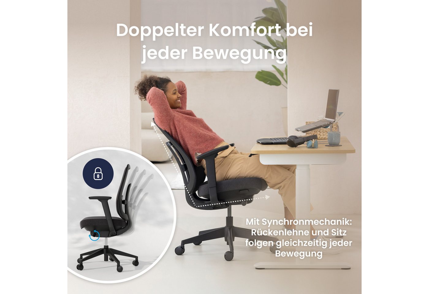 Ergotopia Bürostuhl PureBack ergonomischer Schreibtischstuhl – Bild 4 von 5