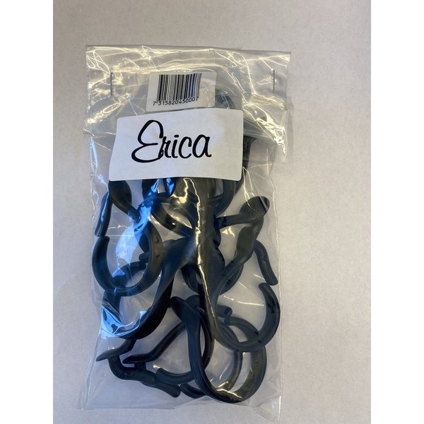 Erica Duschvorhangringe für Duschstange glänzend 12er Packung, (12)