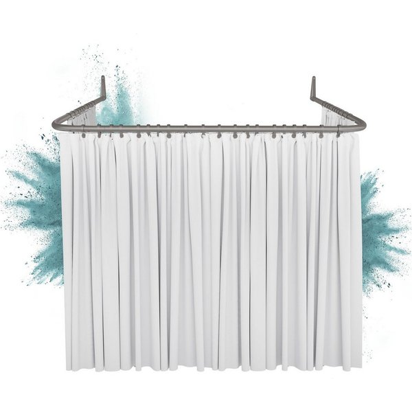 Erica Duschvorhangstange Winkelstange Dusche 85x95x85 cm, Duschstange für Vorhang, Pulverbeschichteter Stahl, 100% Rostfrei