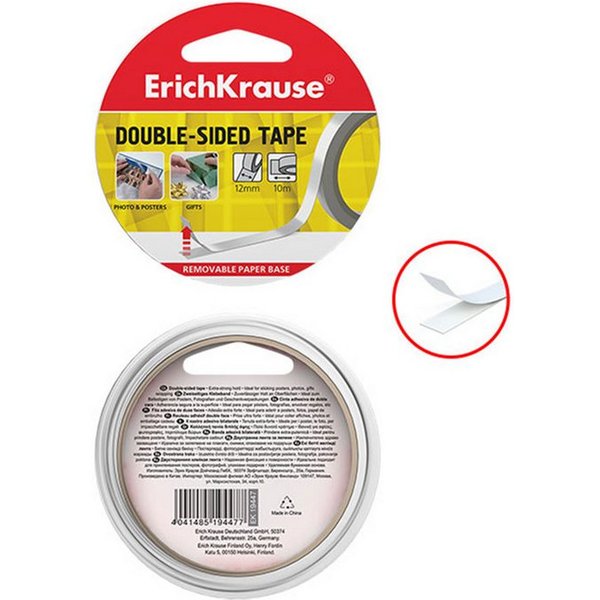 Erich Krause Doppelklebeband Doppelseitiges Klebeband 12mm x 10m klar farblos 1 Stück