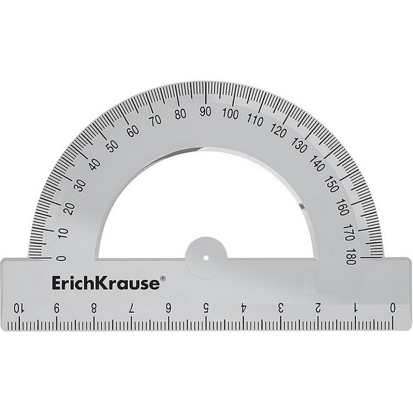 Erich Krause Lineal, Halbkreis Winkelmesser 180° Lineal 10 cm Kunststoff klar transparent