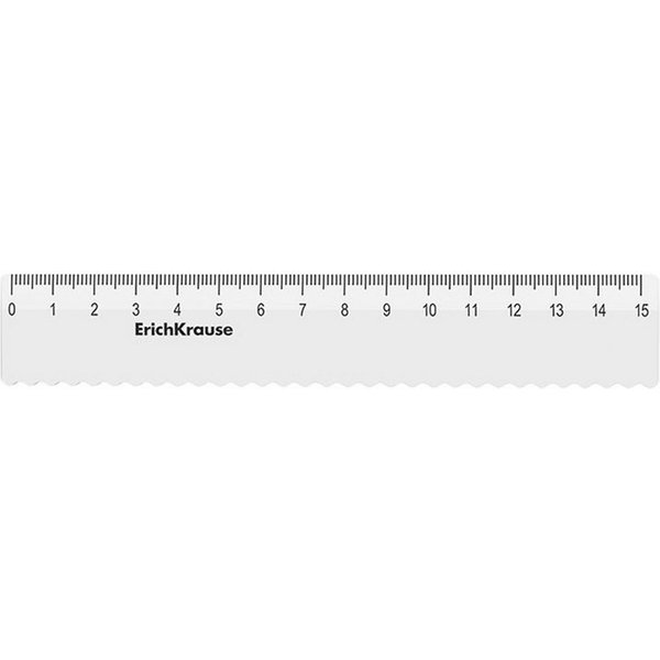 Erich Krause Lineal, Lineal 15cm Kunststoff mit Wellenkante 1 Stück Klar transparent