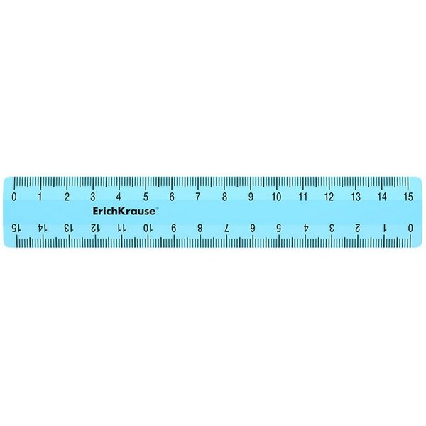 Erich Krause Lineal, Lineal 15cm doppelseitig Kunststoff 1 Stück Hellblau
