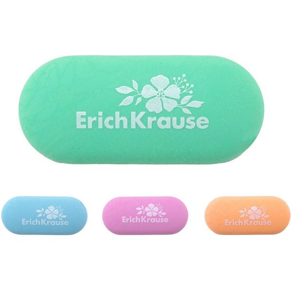 Erich Krause Radiergummi, Radiergummi 5,5cm Blumenmotiv weich & staubfrei 1 Stück sort. Pastell