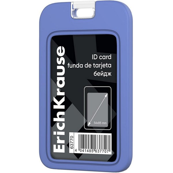 Erich Krause Schlüsselanhänger, Ausweishülle 8,5x5,4cm Silikon vertikal Blau