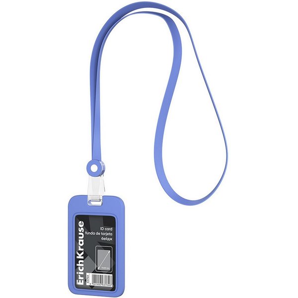 Erich Krause Schlüsselanhänger, Ausweishülle Silikon mit Band 40cm Set - Blau