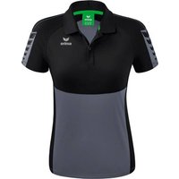 ERIMA Damen Six Wings Poloshirt, Größe 36 in Schwarz