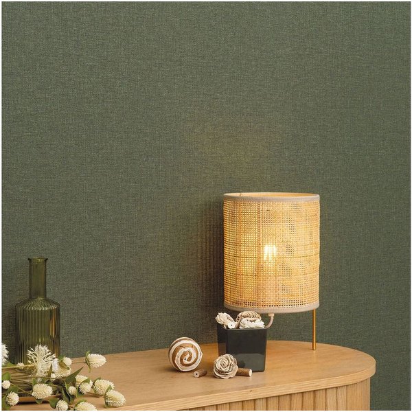 Erismann Vliestapete Einfarbig Textil Optik Modern Meliert Dunkelgrün 10510-36
