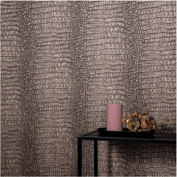 Erismann Vliestapete Krokodil Leder Optik Exotisch Braun Metallic 10560-11 Forest Dreams