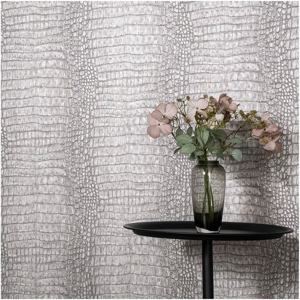 Erismann Vliestapete Krokodil Leder Optik Exotisch Taupe Metallic 10560-37 Forest Dreams