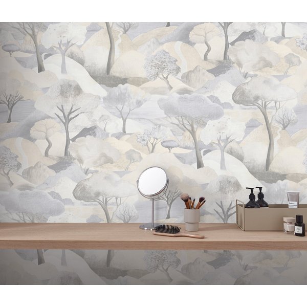Erismann Vliestapete Vliestapete VIEW, leicht strukturiert, asiatisch, Ton-in-Ton, Wald, mehrfarbig, botanisch, (1 St), Phthalate frei