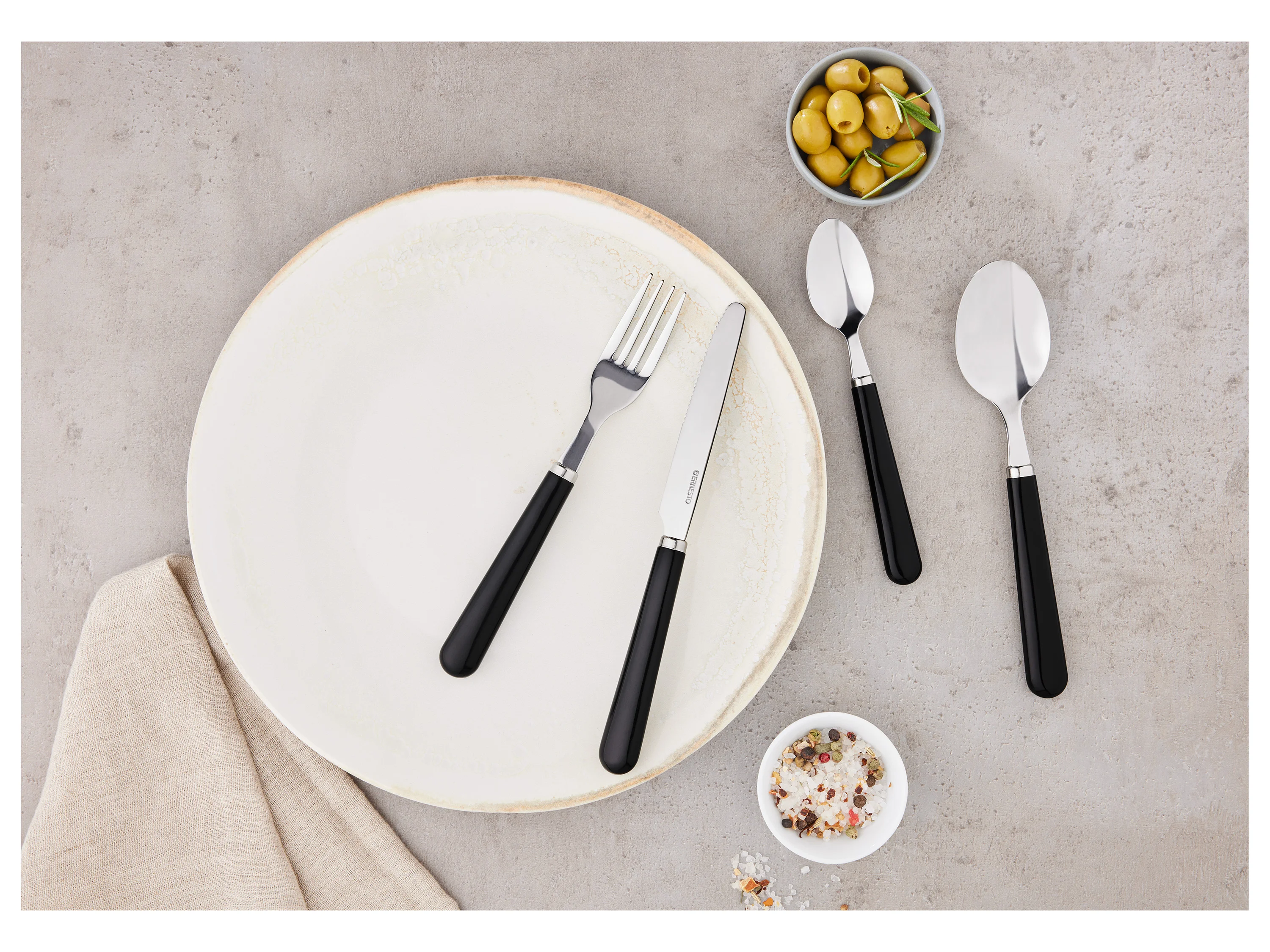 ERNESTO® Besteck-Set 24tlg. (Schwarz) – Bild 2 von 3