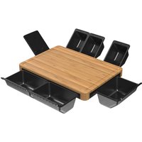 ERNESTO® Multifunktionales Bambus Schneidebrett, mit Smartphone-/Tablet-Halter