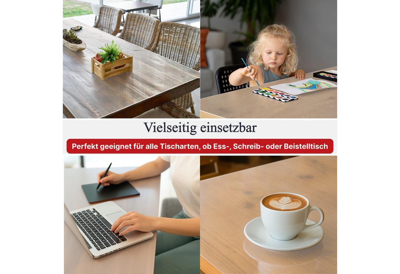 Ertex Tischdecke transparent tischdecke 2,2 mm – Tischfolie & klarer Tischschutz – Bild 3 von 5