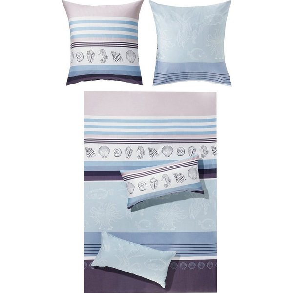 Erwin Müller Bettwäsche Bettwäsche, Mako-Satin, Mako-Satin Streifen/Motiv: Maritim