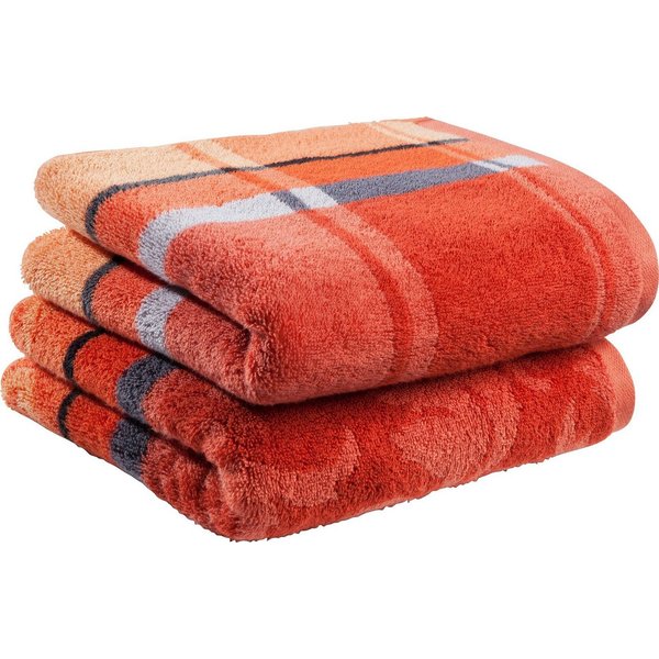 Erwin Müller Duschtuch Duschtuch "Ludwigsburg" 2er-Pack, Jacquard, Walk-Frottier Karo/Ornamente