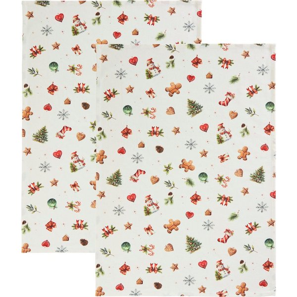 Erwin Müller Geschirrtuch Geschirrtuch "Noel" 2er-Pack, Baumwolle Motiv