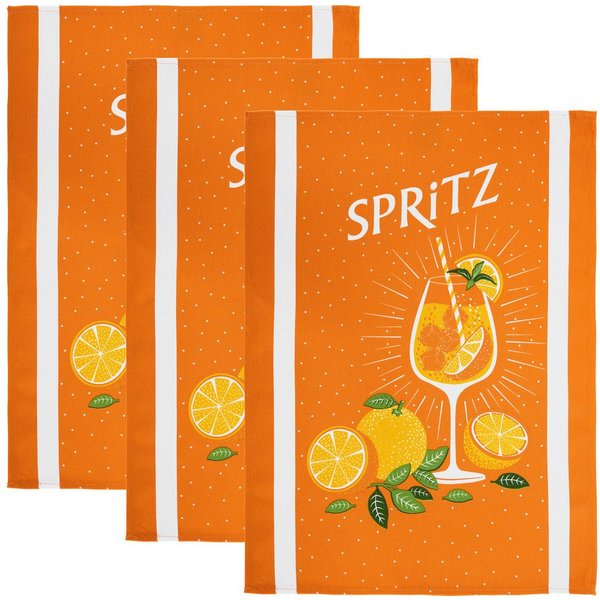 Erwin Müller Geschirrtuch Geschirrtuch "Spritz" 3er-Pack, Baumwolle Motiv