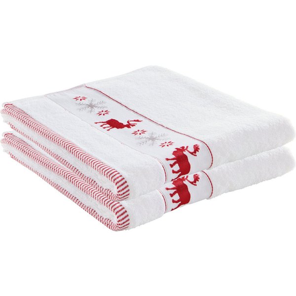Erwin Müller Handtuch Handtuch 2er-Pack, Frottier, Walk-Frottier Motiv: Elch