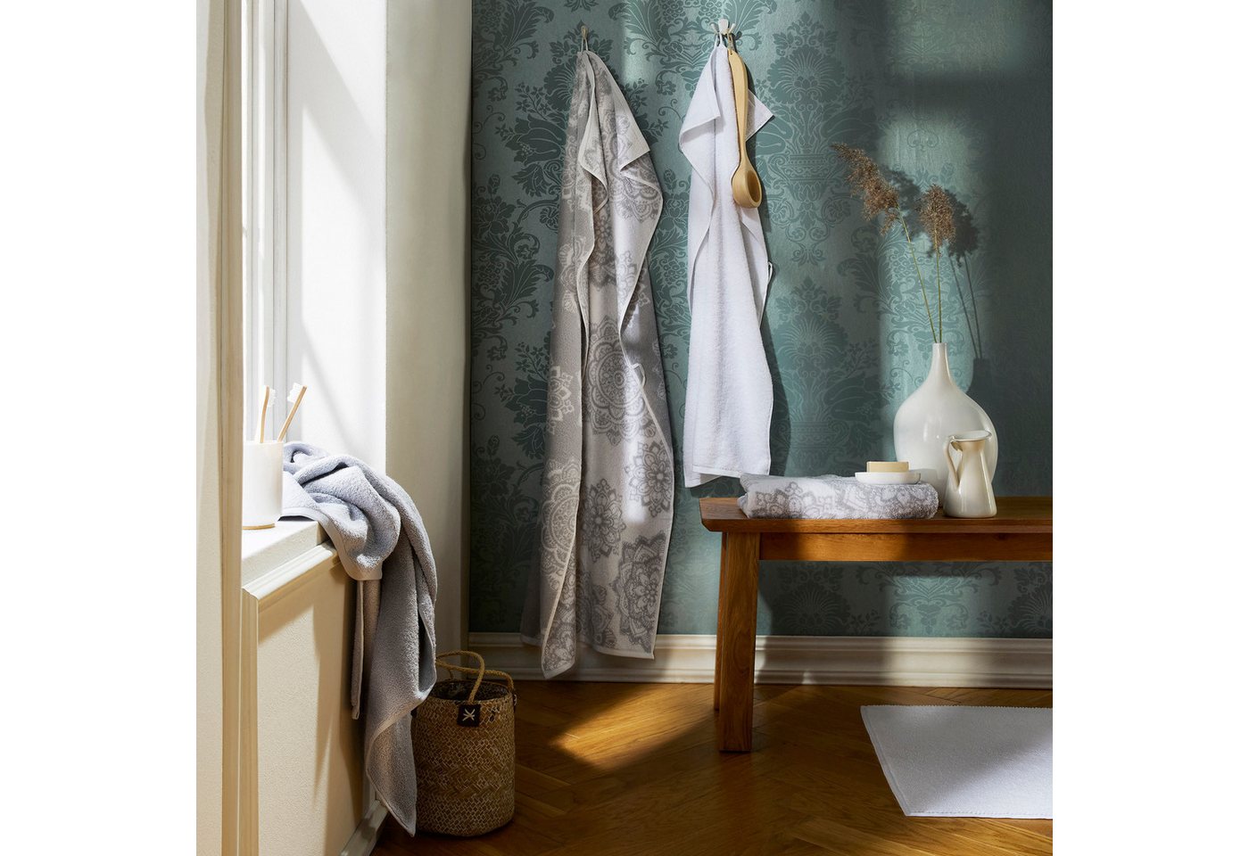Erwin Müller Handtuch Handtuch "Bühl" 4er-Pack, Frottier/Jacquard, Walk-Frottier Motiv – Bild 5 von 5