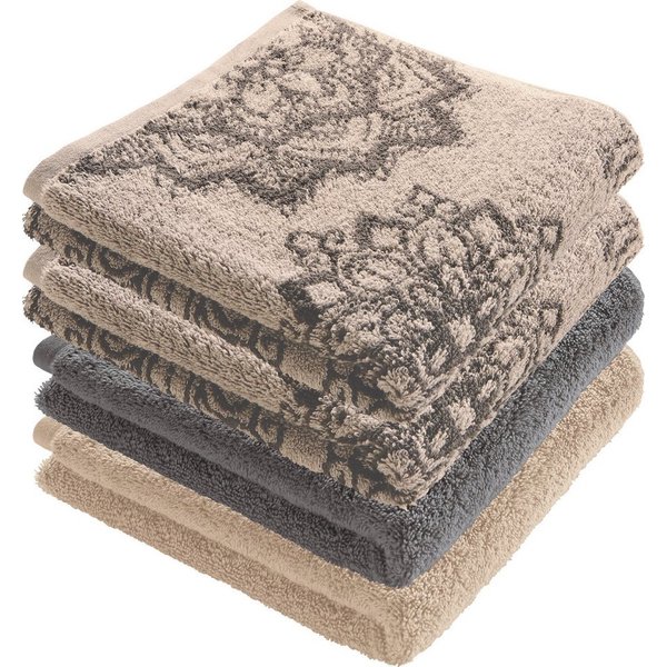 Erwin Müller Handtuch Handtuch "Bühl" 4er-Pack, Frottier/Jacquard, Walk-Frottier Motiv