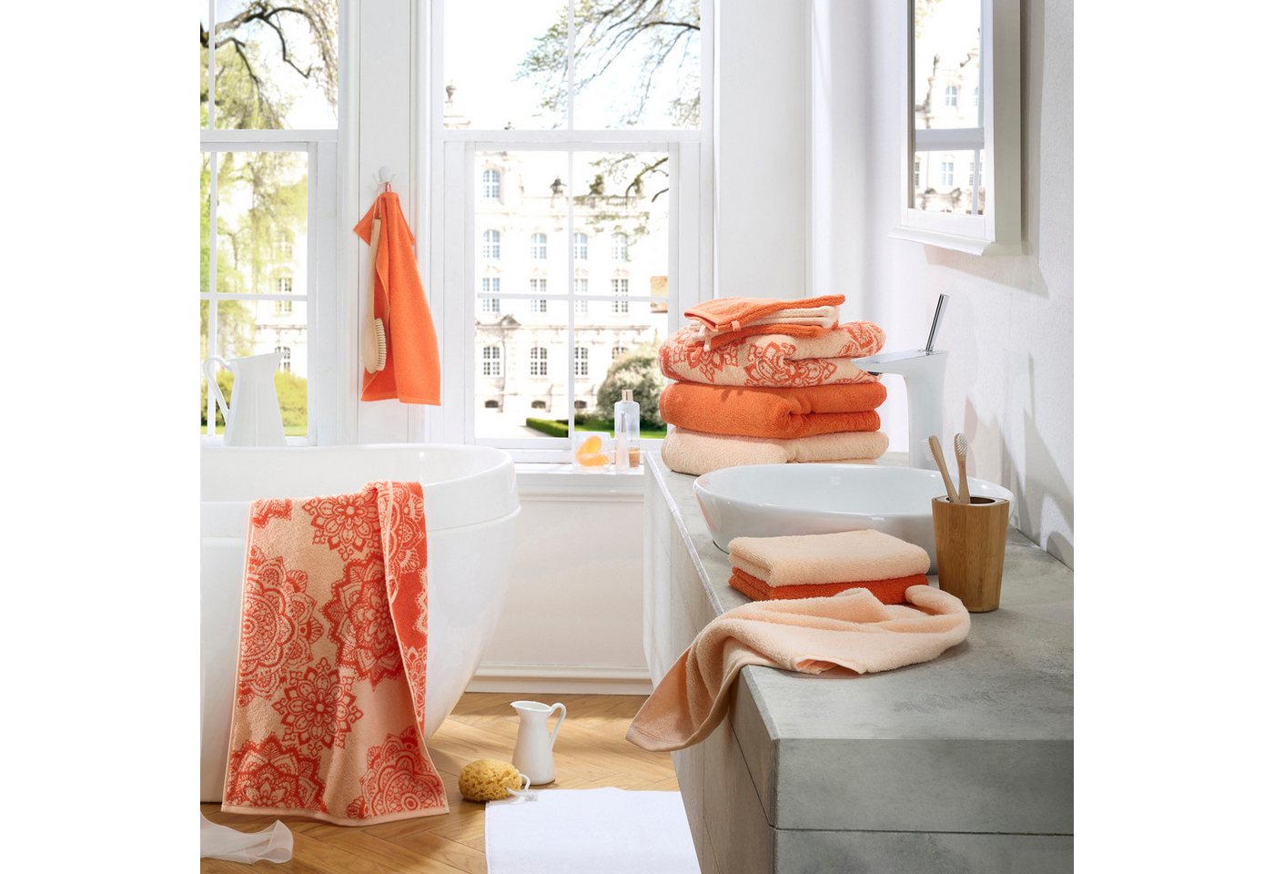 Erwin Müller Handtuch Handtuch "Bühl" 4er-Pack, Frottier/Jacquard, Walk-Frottier Motiv – Bild 5 von 5